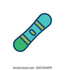 Isolated Teal Snowboard Icon for Winter Sports and Recreation