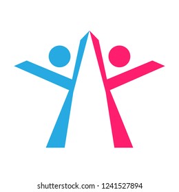 Isolated teamwork logo image. Vector illustration design