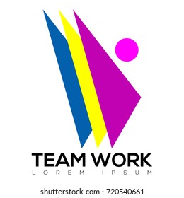 Isolated teamwork logo on a white background, Vector illustration
