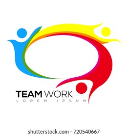 Isolated teamwork logo on a white background, Vector illustration