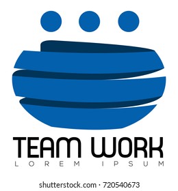 Isolated teamwork logo on a white background, Vector illustration