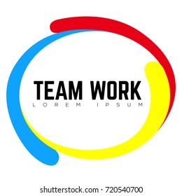 Isolated teamwork logo on a white background, Vector illustration