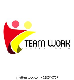 Isolated teamwork logo on a white background, Vector illustration