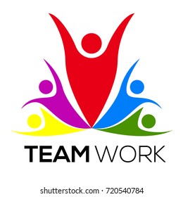 Isolated teamwork logo on a white background, Vector illustration