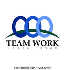 Isolated teamwork logo on a white background, Vector illustration