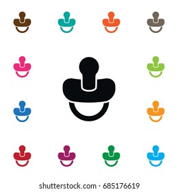 Isolated Teat Icon. Soother Vector Element Can Be Used For Soother, Teat, Nipple Design Concept.