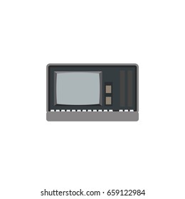 Isolated Technology Flat Icon. Vintage Hardware Vector Element Can Be Used For Vintage, Retro, Computer Design Concept.