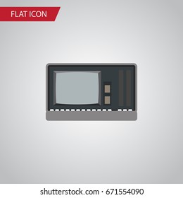 Isolated Technology Flat Icon. Vintage Hardware Vector Element Can Be Used For Vintage, Retro, Computer Design Concept.