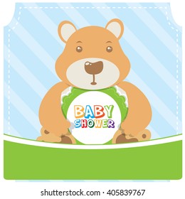 Isolated teddy bear on a textured background for a baby shower