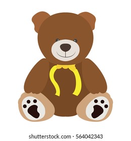 Isolated teddy bear on a white background, Vector illustration
