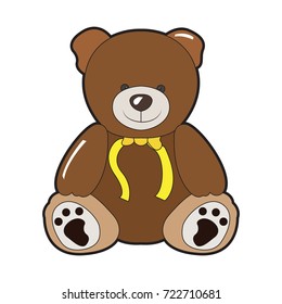 Isolated teddy bear on a white background, Vector illustration