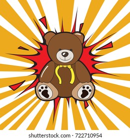 Isolated teddy bear on a white background, Vector illustration