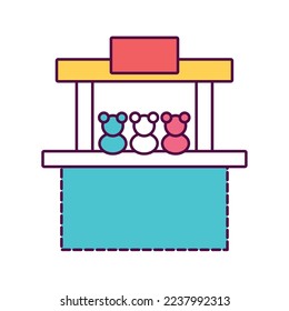 Isolated teddy bear tent amusement park icon Vector