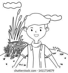 Isolated teenager boy cartoon design