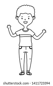 Isolated teenager boy cartoon design