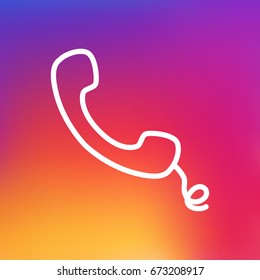 Isolated Telephone Outline Symbol On Clean Background. Vector Handset Element In Trendy Style.