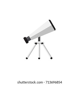 Isolated Telescope Flat Icon. Scope Vector Element Can Be Used For Scope, Telescope, Glass Design Concept.