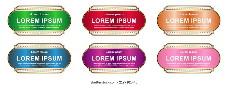 Isolated templates for labels and other purposes. Made in various metallic colors.