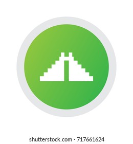 Isolated Temple Icon Symbol On Clean Background. Vector Aztec Pyramid Element In Trendy Style.