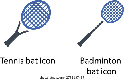 Isolated tennis bat and badminton racket icon set vector illustration