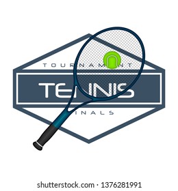Isolated tennis emblem with text. Vector illustration design