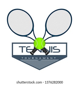 Isolated tennis emblem with text. Vector illustration design