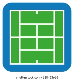 Isolated tennis field on a white background, Vector illustration