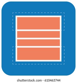 Isolated tennis field on a white background, Vector illustration