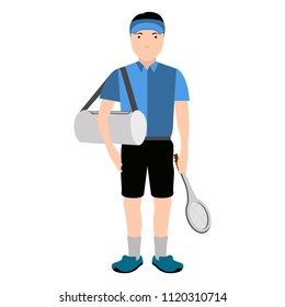 Isolated tennis player avatar