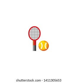 Isolated Tennis Vector Icon, Emoji, Emoticon