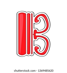 Isolated tenor clef. Comic musical note. Vector illustration design