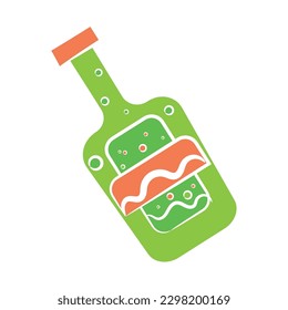 Icono de botella de tequila aislada Vector de diseño plano