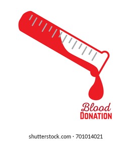 Isolated test tube with blood, Vector illustration