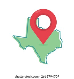 Isolierte Landkarte Texas State of America für Infografiken, Tourismus, und Standort-basierte Design-Projekte.