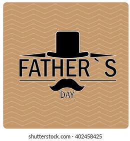 Isolated text with a hat and a mustache on a textured background for father's day celebrations
