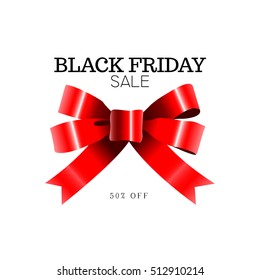 Isolated text with a ribbon, Black friday vector illustration