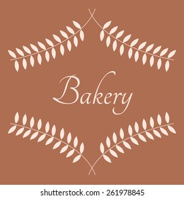 an isolated text and some wheat on a brown background 