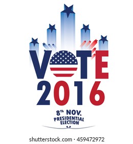 Isolated text with stars, Election day, Vector illustration