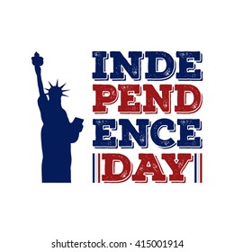 Isolated text with texture and a silhouette of the statue of liberty