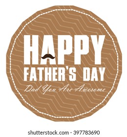 Isolated textured banner with text and a mustache for father's day celebrations
