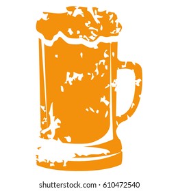 Isolated textured beer mug on a white background, Vector illustration