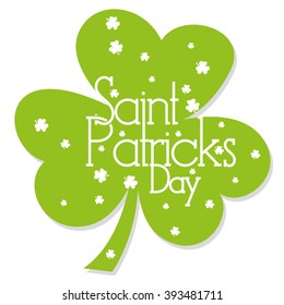 Isolated textured clover with text on a white background