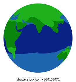 Isolated textured earth planet on a white background, Vector illustration