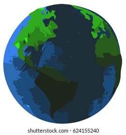 Isolated textured earth planet on a white background, Vector illustration