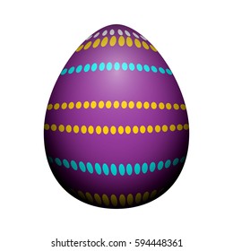 Isolated textured easter egg on a white background, Vector illustration