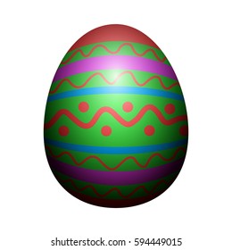 Isolated textured easter egg on a white background, Vector illustration