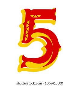 Isolated textured five symbol. Vector illustration design