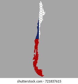 Isolated textured flag of chile, vector illustration