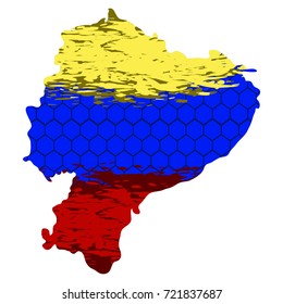 Isolated textured flag of ecuador, vector illustration