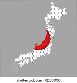 Isolated textured flag of japan, vector illustration
